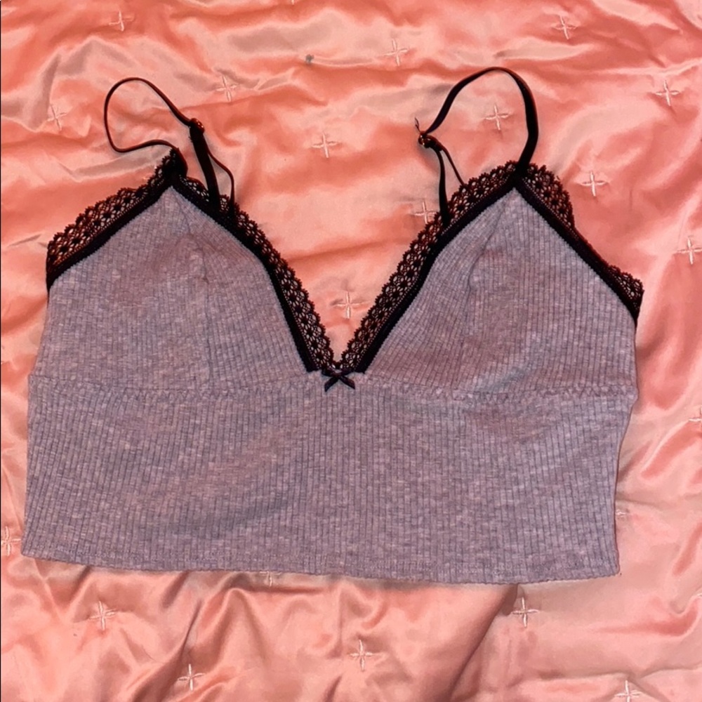 Victorias Secret Grey Ribbed Bra